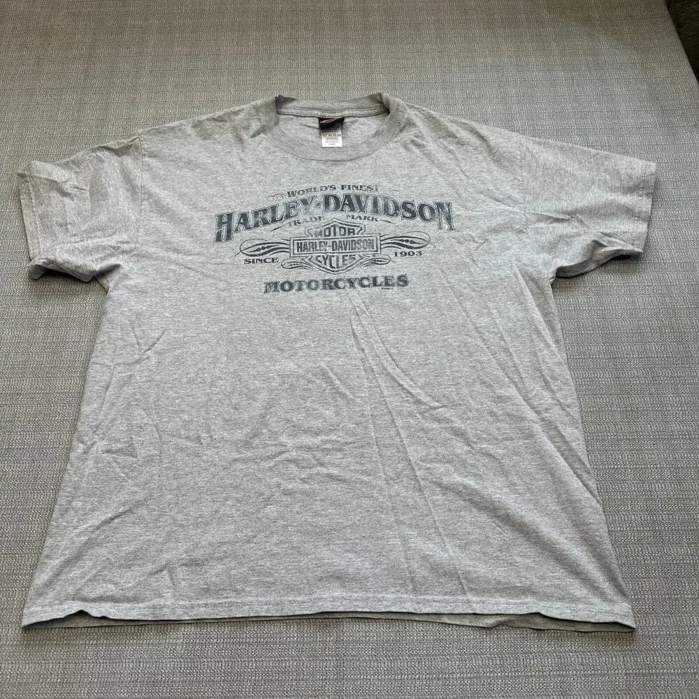 Harley Davidson Shirt Mens XL‎ Grey Classic Bar Shield Logo Pullover Motorcycle